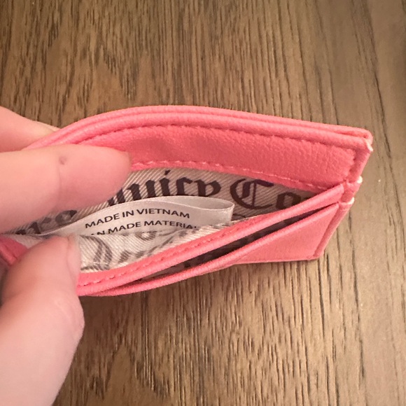 Juicy Couture Pink Card Holder with Gold Foil Logo - Picture 2 of 5